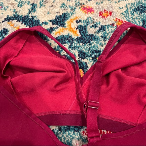 Cacique Bra Women's 48C Unlined Full Coverage No Wire Red Wine Lace Hook & Eye - Picture 4 of 7